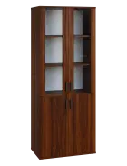 LN 5 - 7DS kancelářská skříň, 4-dveřová/prosklená, 1822x720x400, ořech královský